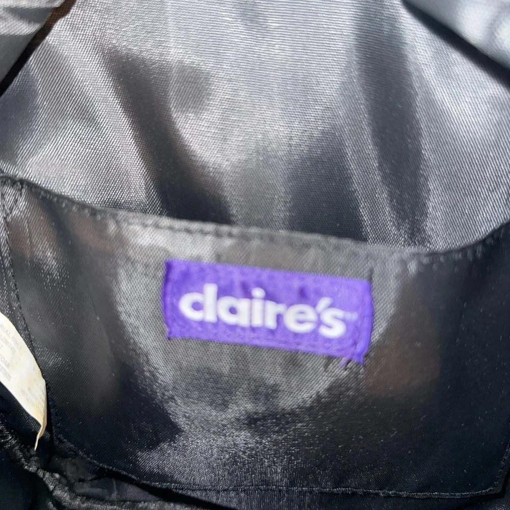 Claire's Black and White Color Block Mini Backpack